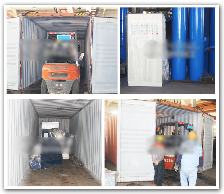 發(fā)往格魯吉亞q69系列輥道通過(guò)式鋼板型材拋丸清理機(jī)第三車(chē)裝車(chē)發(fā)貨現(xiàn)場(chǎng)-青島普華重工